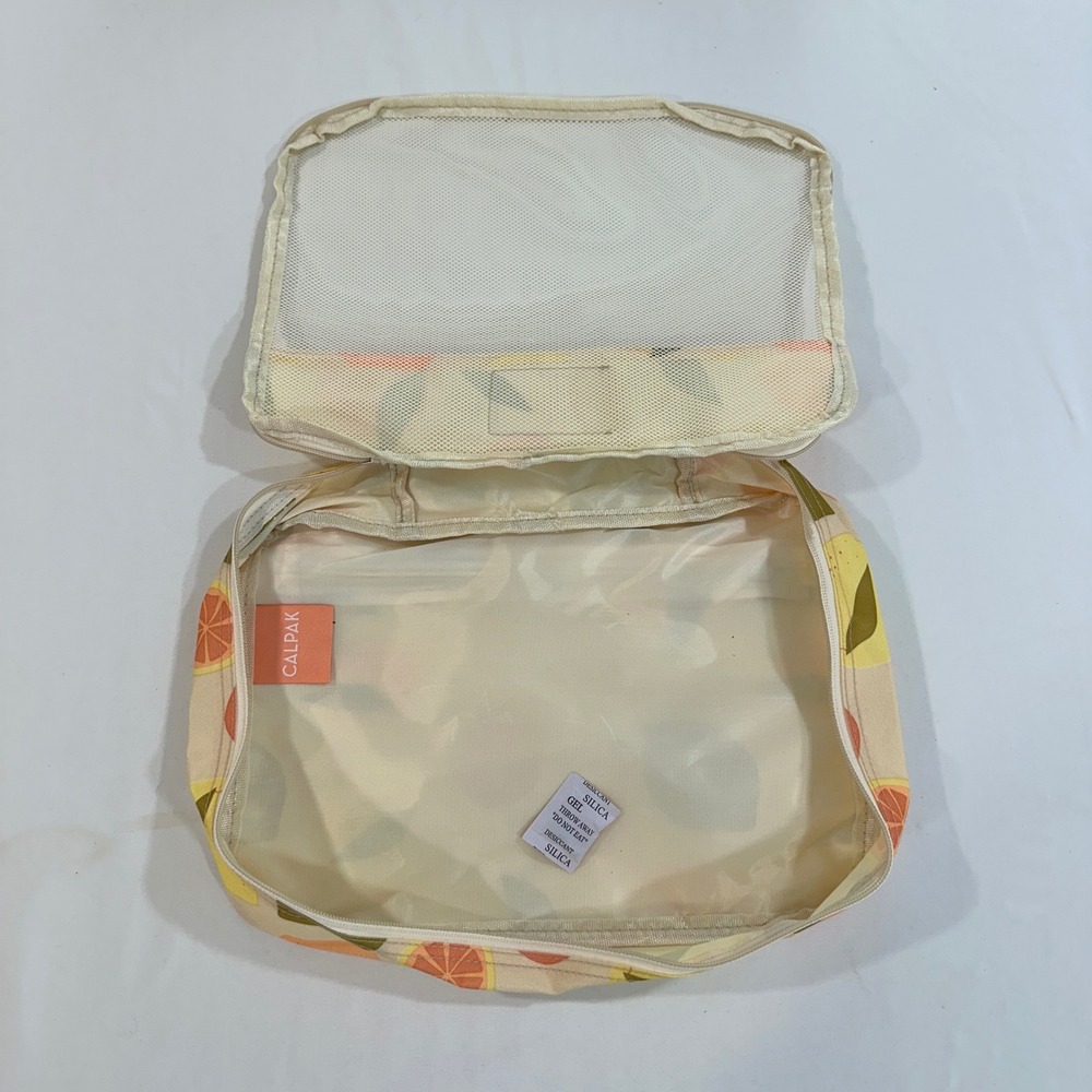 CALPAK Packing Cube Travel Organizer Citrus Fruit Print Lemon Orange Cream - Picture 6 of 11